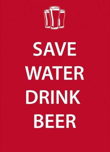 Metallschild SAVE WATER DRINK BEER