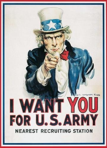 Metallschild I WANT YOU