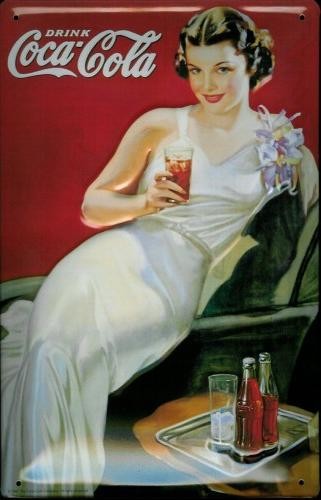Metallschild COCA COLA - NIGHT OUT LADY 3D
