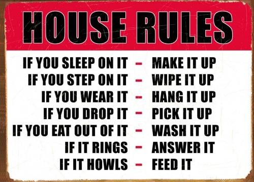 Metallschild HOUSE RULES