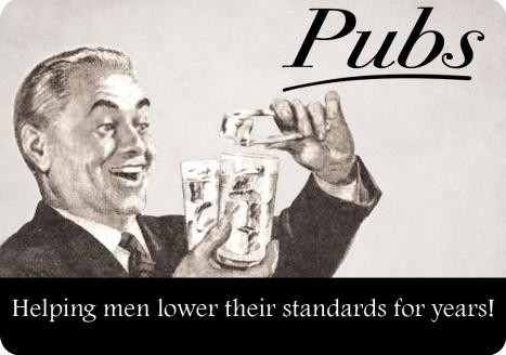 Metallschild PUBS LOWER STANDARDS