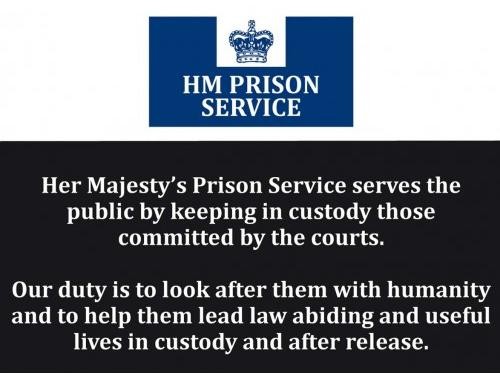 Metallschild PRISON SERVICE