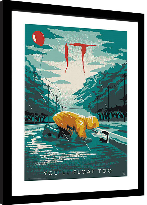 Poster enmarcado IT - Georgie You‘ll Float Too