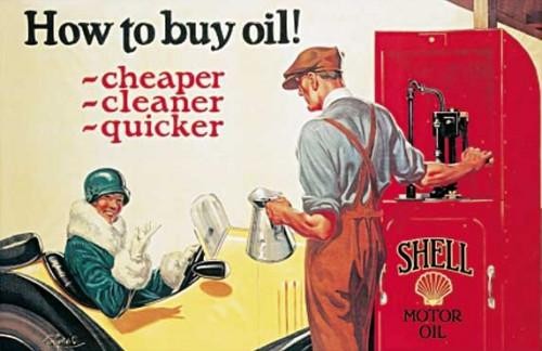 Metallschild SHELL HOW TO BUY OIL