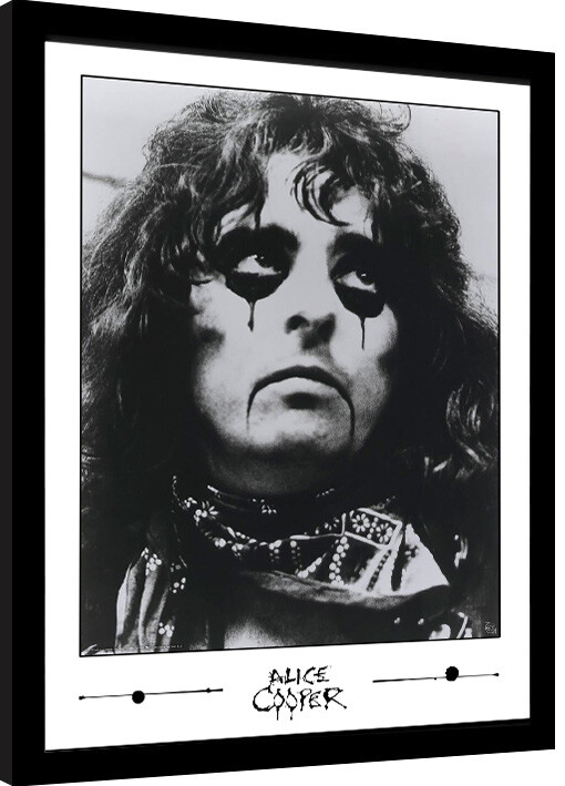 Poster incorniciato Alice Cooper - Black and White Photo