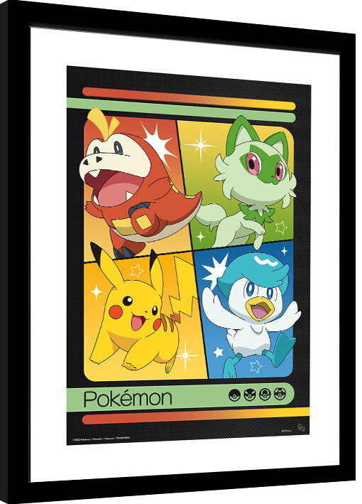 Gerahmte Poster Pokemon - Scarlet & Violet Starters