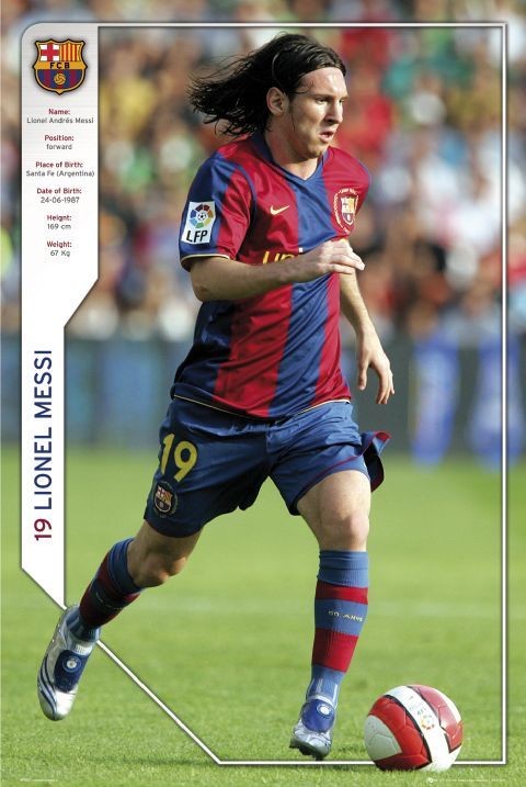 Match! Poster FC Barcelona équipe Avec Lionel Messi - Excellent état