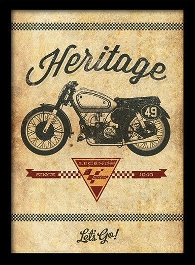 Ingelijste poster MOTO GP - heritage
