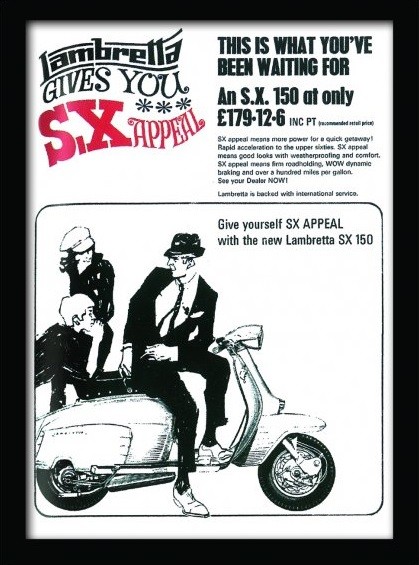 Ingelijste poster Lambretta SX Appeal