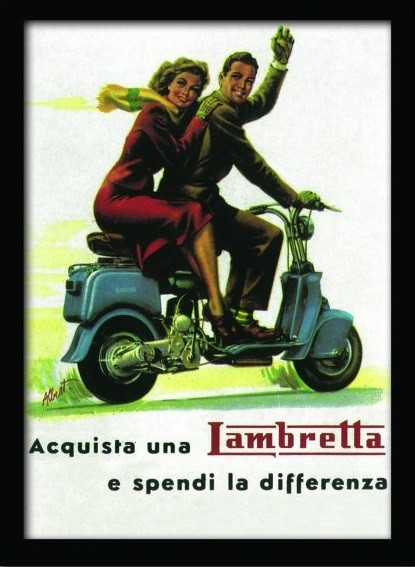 Ingelijste poster Lambretta diferenza