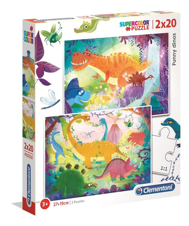 Levně Puzzle Funny Dinos, 20 ks