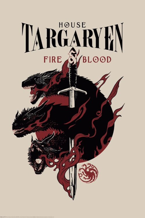 Plakát, Obraz - Game of Thrones - House Targaryen, 61x91.5 cm