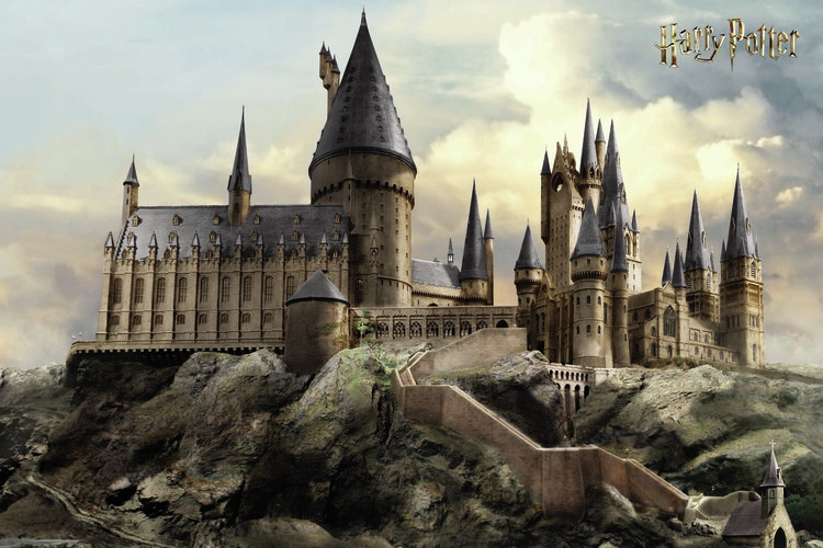 Umělecký tisk Harry Potter - Hogwarts, 40x26.7 cm