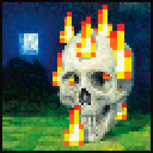 Plagát Minecraft - flaming skull