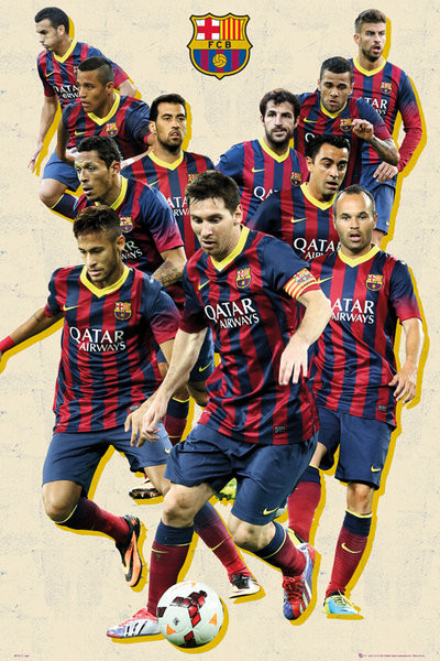 Poster FC Barcelona - players vintage
