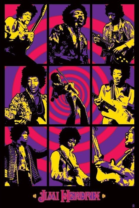 Plakat Jimi Hendrix - purple montage