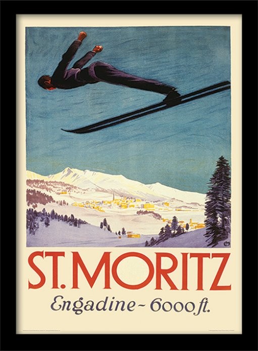 Poster enmarcado Retro - St. Moritz