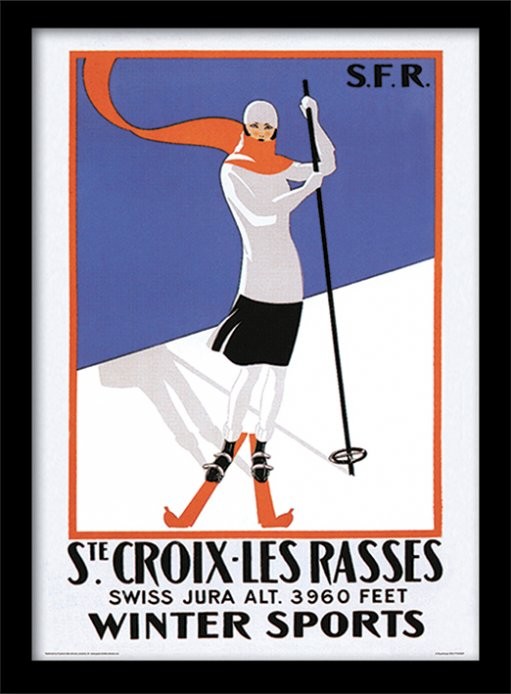 Ingelijste poster Retro - Ste. Croix-les rasses