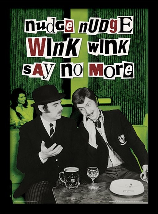 Ingelijste poster MONTY PYTHON - nudge nudge wink wink