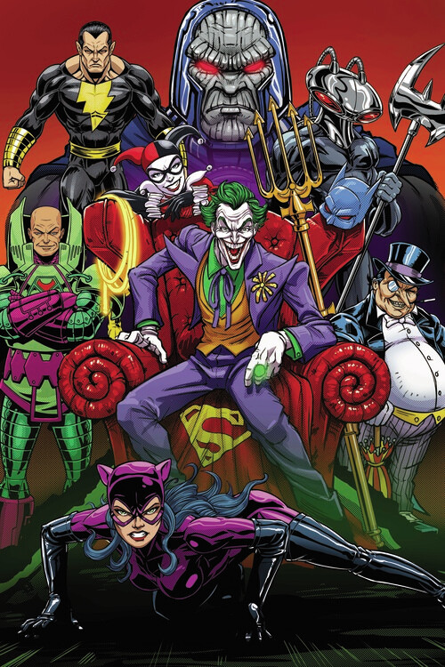 Umělecký tisk DC Comics - The Villans, 26.7x40 cm