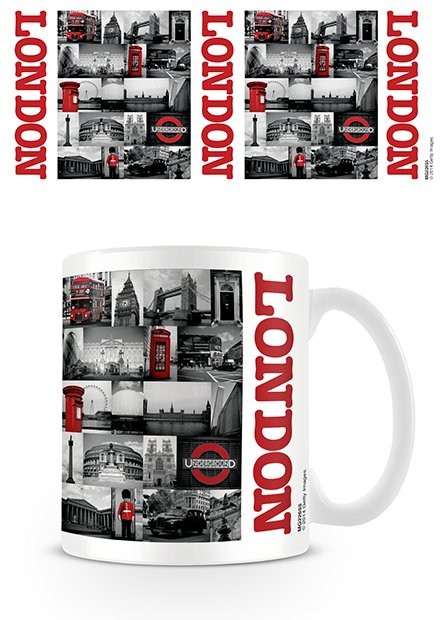 Koffie mok Londen - Red collage