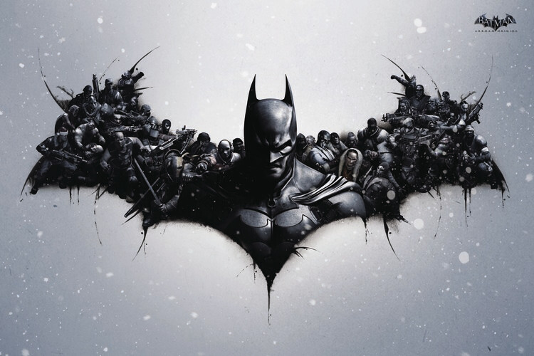 Umělecký tisk Batman Arkham Origins - Logo, 40x26.7 cm