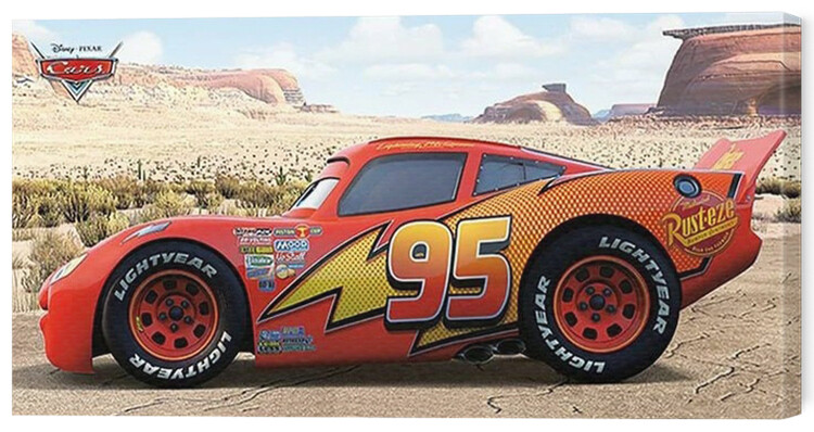 Obraz na plátně Cars - Lightning Mcqueen Sideshot, 2 cm - 40×40 cm