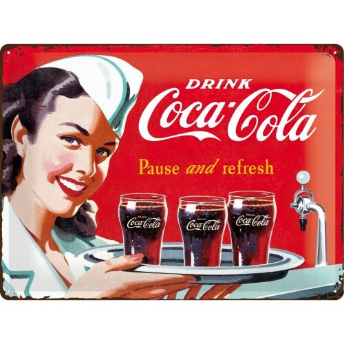 Metallschild Coca-Cola - Waitress