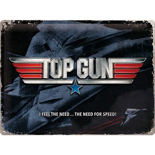 Plechová cedule Top Gun - The Need for Speed - Tomcat, 40 x 30 cm