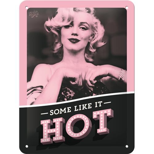 Levně Plechová cedule Marilyn Monroe - Some Like It Hot, 15 x 20 cm