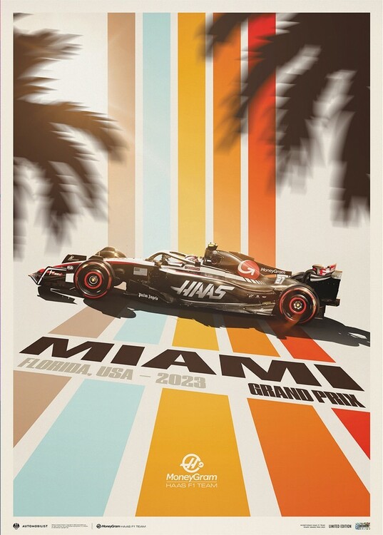 Levně Umělecký tisk Haas F1 Team - Miami - 2023, Automobilist, 40 × 50 cm