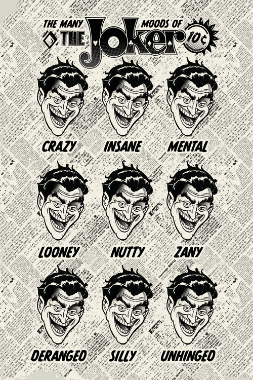 Levně Umělecký tisk The Many Moods of The Joker, 26.7 × 40 cm