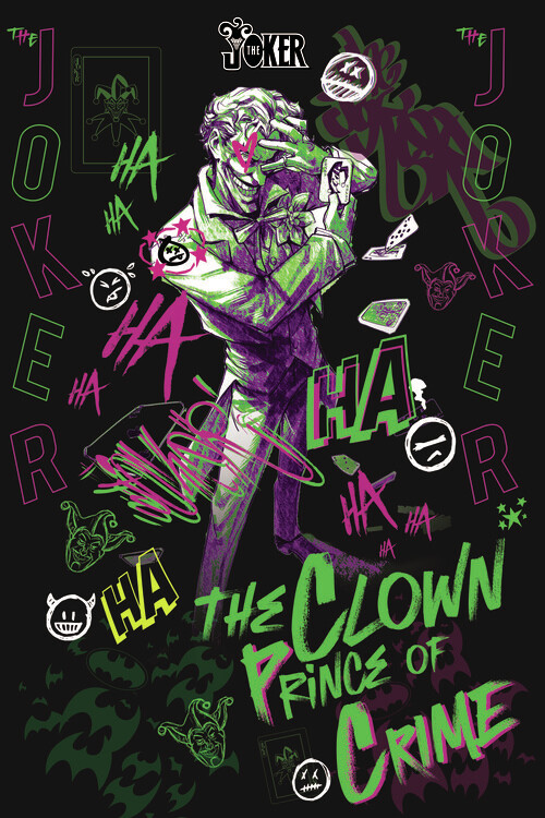 Plakát, Obraz - Joker - The Clown Prince of Crime, 26.7 × 40 cm