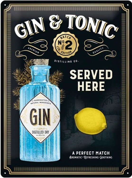 Metallschild Gin & Tonic