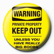 Button WARNING SIGN - BOOBS