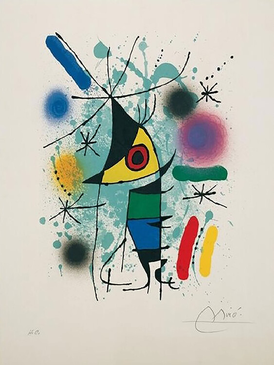 Umělecký tisk Zpívající ryba, Joan Miró, 60x80 cm
