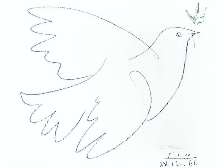 Umělecký tisk Colombe bleu, Pablo Picasso, 80x60 cm