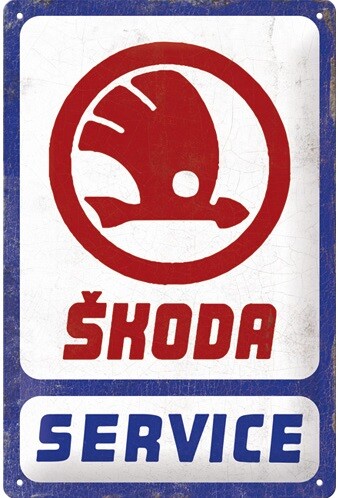 Plechová cedule Škoda Auto - Service, 20x30 cm