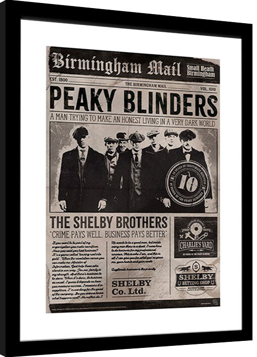 Poster incorniciato Peaky Blinders - 10th Anniversary Newspaper