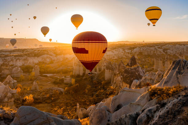Levně Plakát, Obraz - Hot Air Balloons at Love Valley in Cappadocia, 1001slide, 40 × 26.7 cm