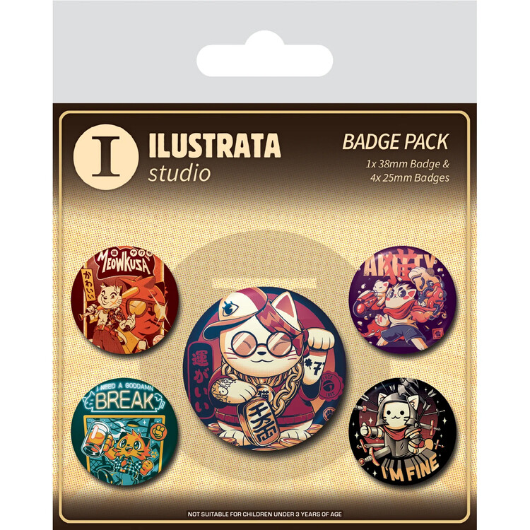 Ansteckerset Ilustrata - Cool Cat
