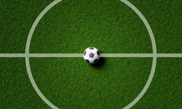 Levně Plakát, Obraz - Soccer field center and ball in, Shutter2U, 40 × 24 cm