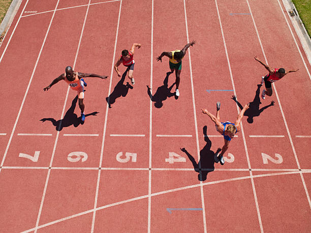 Levně Plakát, Obraz - Racers at the start line on a track, Chris Ryan, 40 × 30 cm