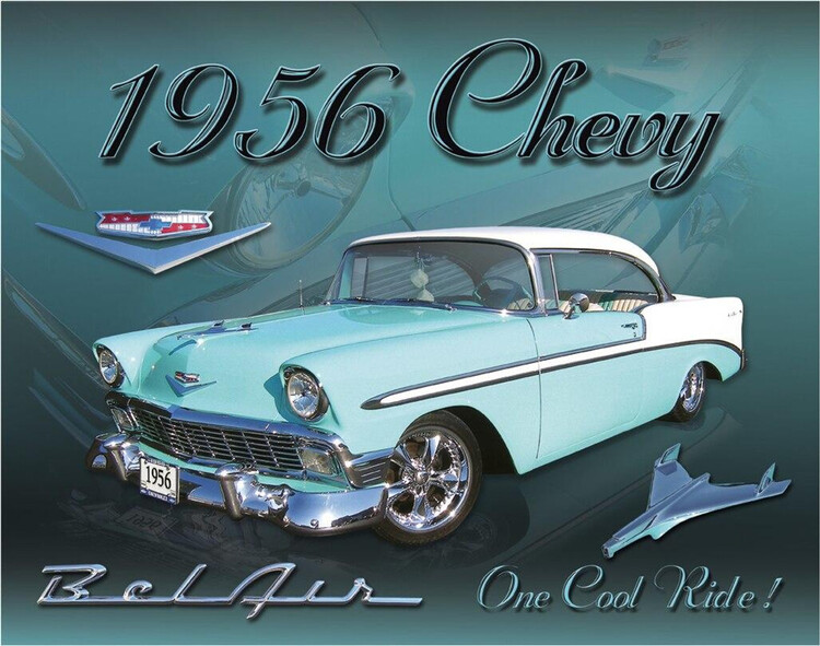 Metallschild CHEVY 1956 - bel air