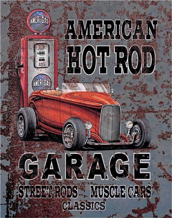 Metallschild LEGENDS - american hot rod