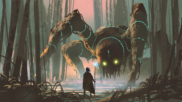 Ilustrace legendary creature of dark forest, Grandfailure, 40 × 22.2 cm