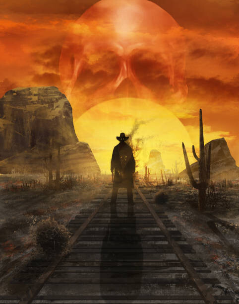 Levně Plakát, Obraz - Ghost cowboy illustration., breakermaximus, 30 × 40 cm