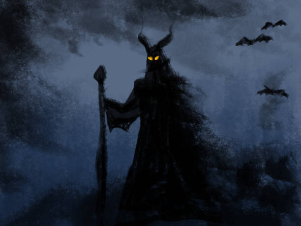 Levně Plakát, Obraz - illustration of a demonic creature with, Elena Medvedeva, 40 × 30 cm