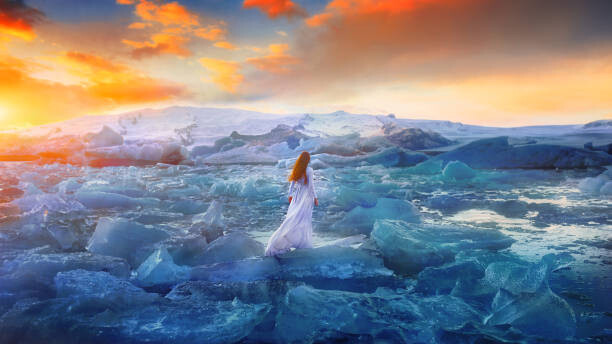 Levně Plakát, Obraz - Young woman in a long dress, TJ Drysdale Photography, 40 × 22.2 cm