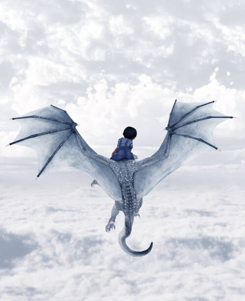 Levně Plakát, Obraz - Boy riding the dragon, chainatp, 30 × 40 cm